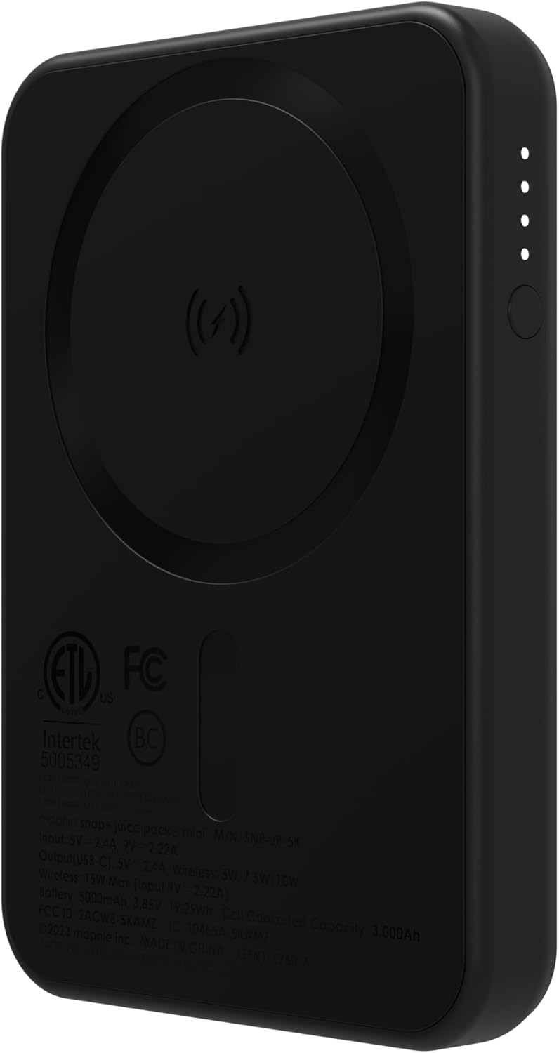 Mophie Snap+ Juice Pack Mini - Magnetic 5000mAh Portable Charger, MagSafe Compatible, USB-C, Multi-Orientation Charging, USB-C Cable Included - Image 2