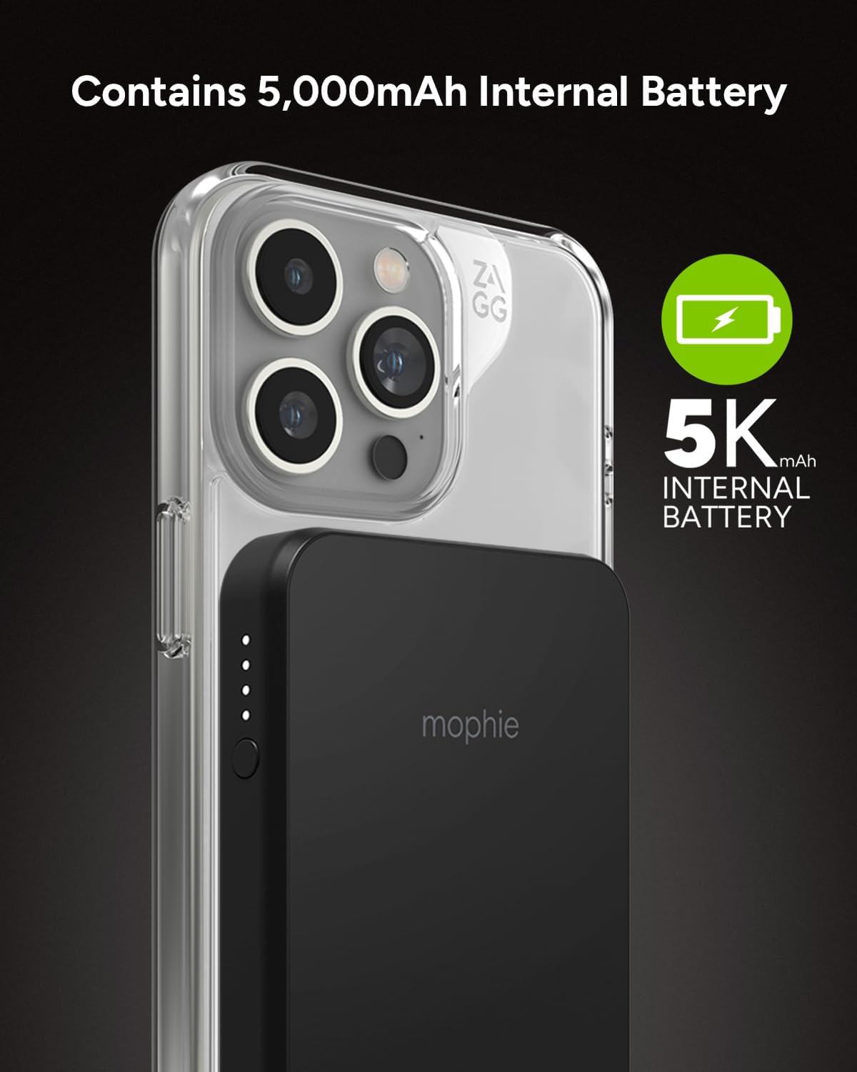 Mophie Snap+ Juice Pack Mini - Magnetic 5000mAh Portable Charger, MagSafe Compatible, USB-C, Multi-Orientation Charging, USB-C Cable Included - Image 6