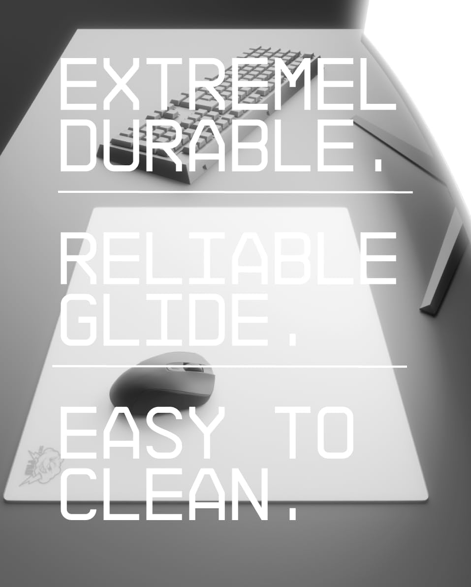 SkyPAD Glass 3.0 XL Gaming Mouse Pad with Cloud Logo | Professional Large Mouse Mat | 400 x 500 mm | White | Special Glass Surface with Improved Precision and Speed - Image 4